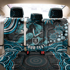 Personalized Port Adelaide Power Rugby Back Car Seat Cover Aboriginal Dot Art - Dreamtime Football Mascot