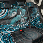 Personalized Port Adelaide Power Rugby Back Car Seat Cover Aboriginal Dot Art - Dreamtime Football Mascot