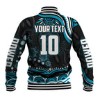 Personalized Port Adelaide Power Rugby Baseball Jacket Aboriginal Dot Art - Dreamtime Football Mascot