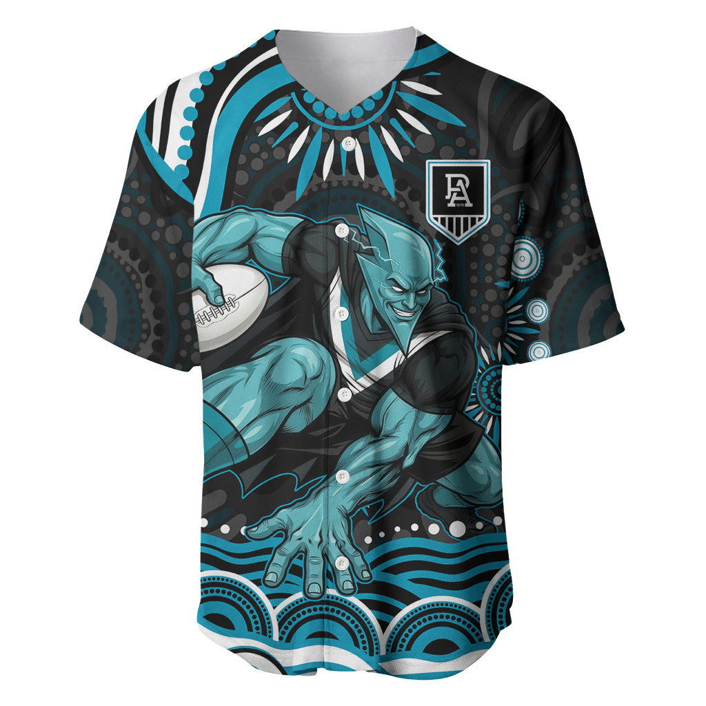 Personalized Port Adelaide Power Rugby Baseball Jersey Aboriginal Dot Art - Dreamtime Football Mascot