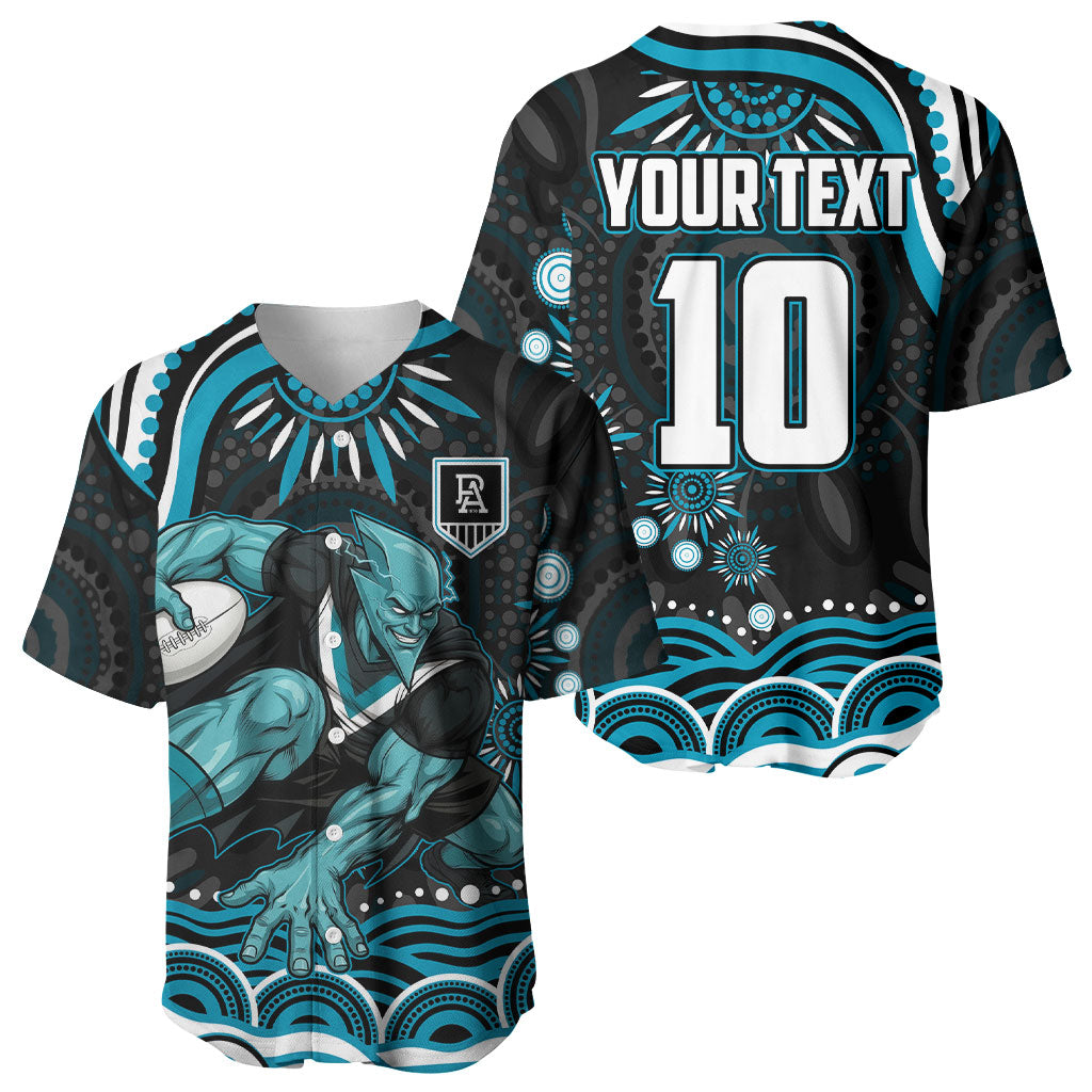 Personalized Port Adelaide Power Rugby Baseball Jersey Aboriginal Dot Art - Dreamtime Football Mascot