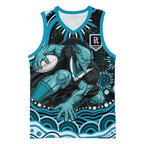 Personalized Port Adelaide Power Rugby Basketball Jersey Aboriginal Dot Art - Dreamtime Football Mascot