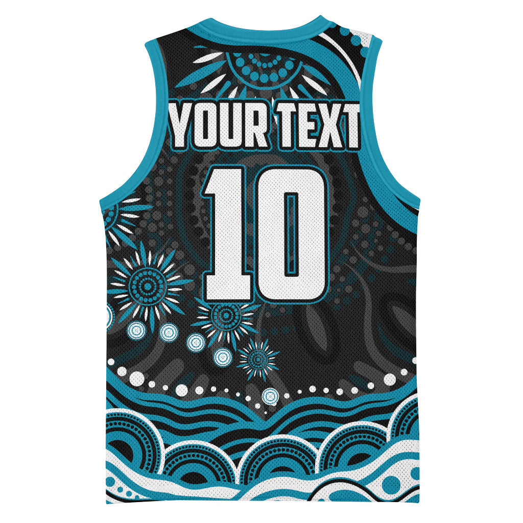 Personalized Port Adelaide Power Rugby Basketball Jersey Aboriginal Dot Art - Dreamtime Football Mascot