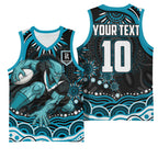 Personalized Port Adelaide Power Rugby Basketball Jersey Aboriginal Dot Art - Dreamtime Football Mascot