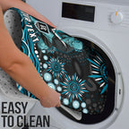Personalized Port Adelaide Power Rugby Bathroom Set Aboriginal Dot Art - Dreamtime Football Mascot