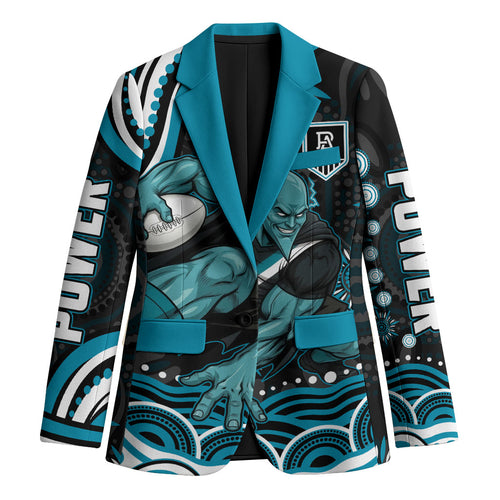 Personalized Port Adelaide Power Rugby Blazer Aboriginal Dot Art - Dreamtime Football Mascot