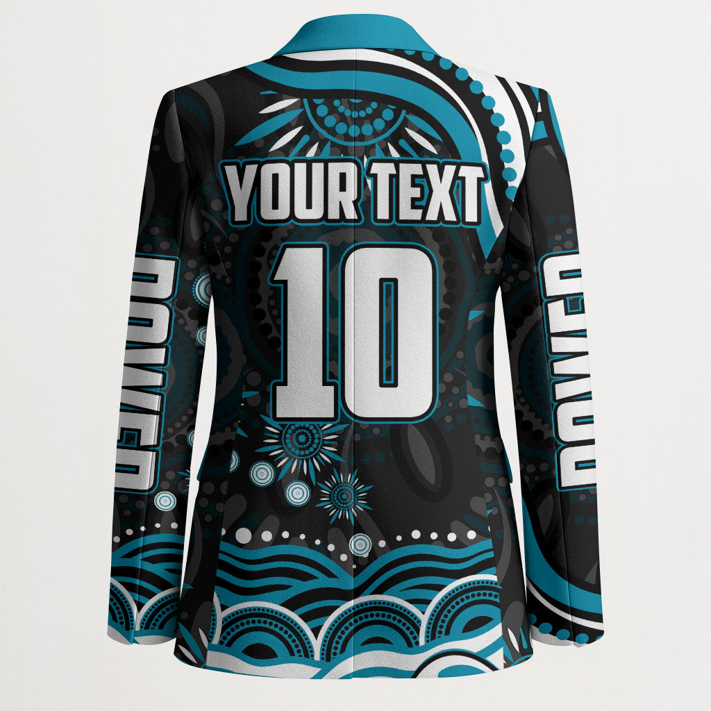 Personalized Port Adelaide Power Rugby Blazer Aboriginal Dot Art - Dreamtime Football Mascot