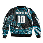 Personalized Port Adelaide Power Rugby Bomber Jacket Aboriginal Dot Art - Dreamtime Football Mascot