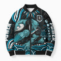 Personalized Port Adelaide Power Rugby Bomber Puffer Jacket Aboriginal Dot Art - Dreamtime Football Mascot
