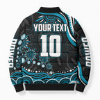 Personalized Port Adelaide Power Rugby Bomber Puffer Jacket Aboriginal Dot Art - Dreamtime Football Mascot