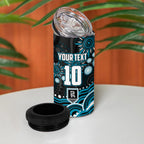 Personalized Port Adelaide Power Rugby 4 in 1 Can Cooler Tumbler Aboriginal Dot Art - Dreamtime Football Mascot