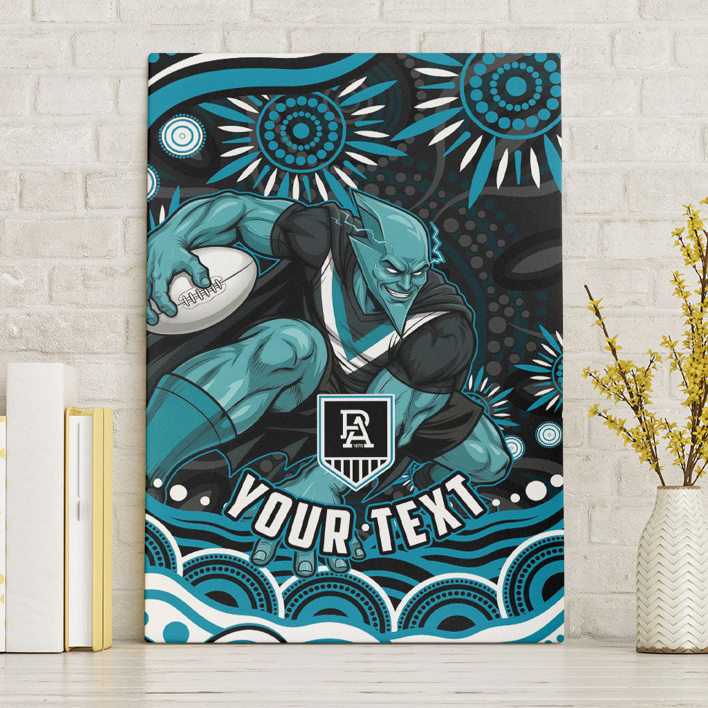 Personalized Port Adelaide Power Rugby Canvas Wall Art Aboriginal Dot Art - Dreamtime Football Mascot