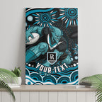 Personalized Port Adelaide Power Rugby Canvas Wall Art Aboriginal Dot Art - Dreamtime Football Mascot