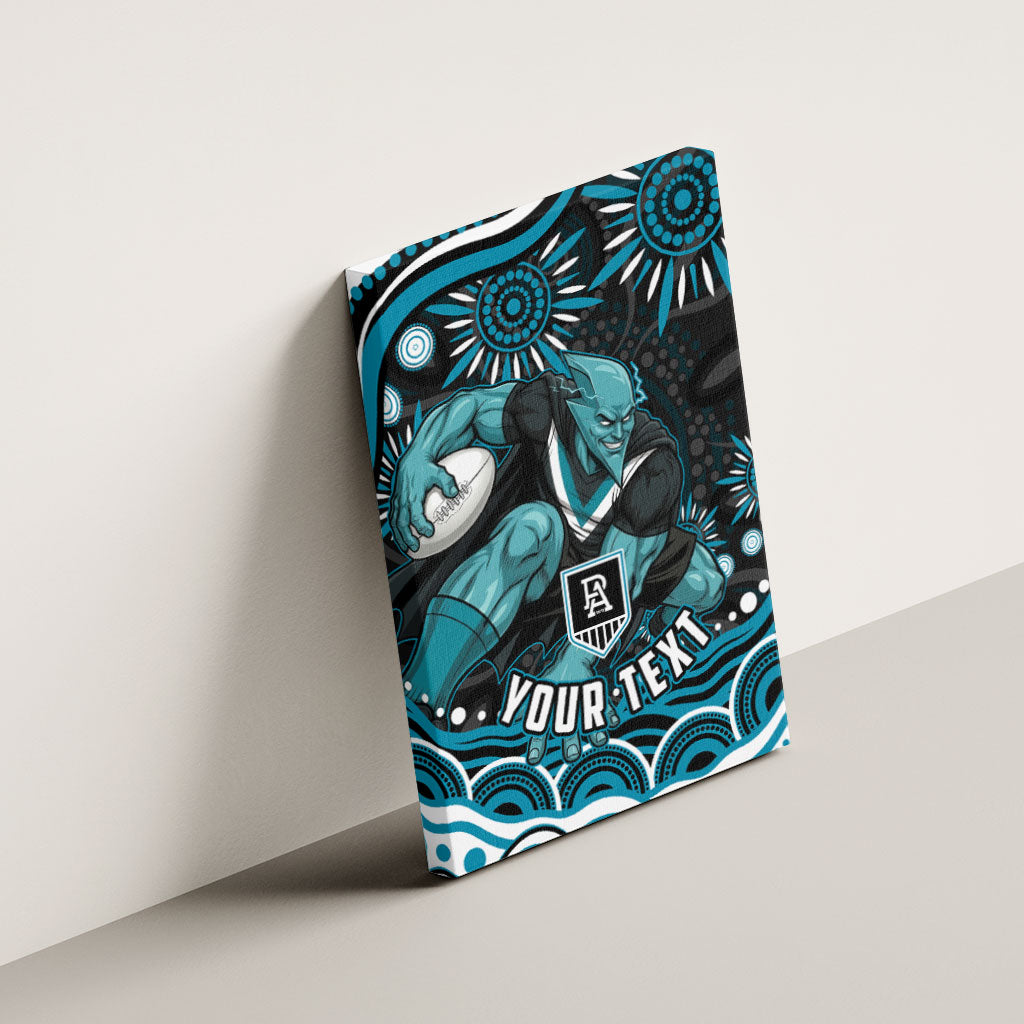 Personalized Port Adelaide Power Rugby Canvas Wall Art Aboriginal Dot Art - Dreamtime Football Mascot