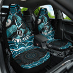 Personalized Port Adelaide Power Rugby Car Seat Cover Aboriginal Dot Art - Dreamtime Football Mascot