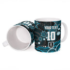 Personalized Port Adelaide Power Rugby Ceramic Mug Aboriginal Dot Art - Dreamtime Football Mascot