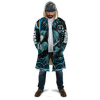 Personalized Port Adelaide Power Rugby Cloak Aboriginal Dot Art - Dreamtime Football Mascot