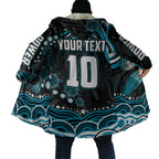 Personalized Port Adelaide Power Rugby Cloak Aboriginal Dot Art - Dreamtime Football Mascot