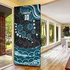 Personalized Port Adelaide Power Rugby Door Cover Aboriginal Dot Art - Dreamtime Football Mascot