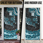 Personalized Port Adelaide Power Rugby Door Cover Aboriginal Dot Art - Dreamtime Football Mascot