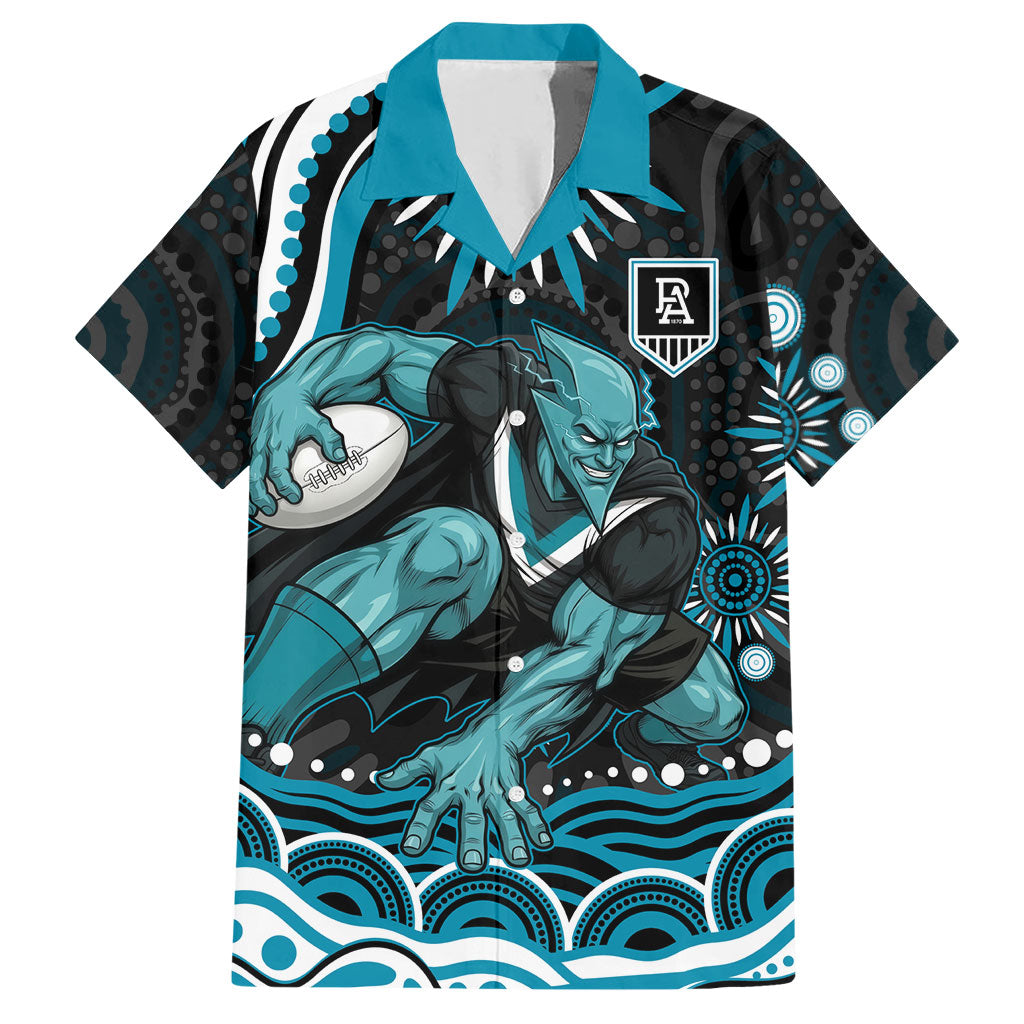 Personalized Port Adelaide Power Rugby Hawaiian Shirt Aboriginal Dot Art - Dreamtime Football Mascot