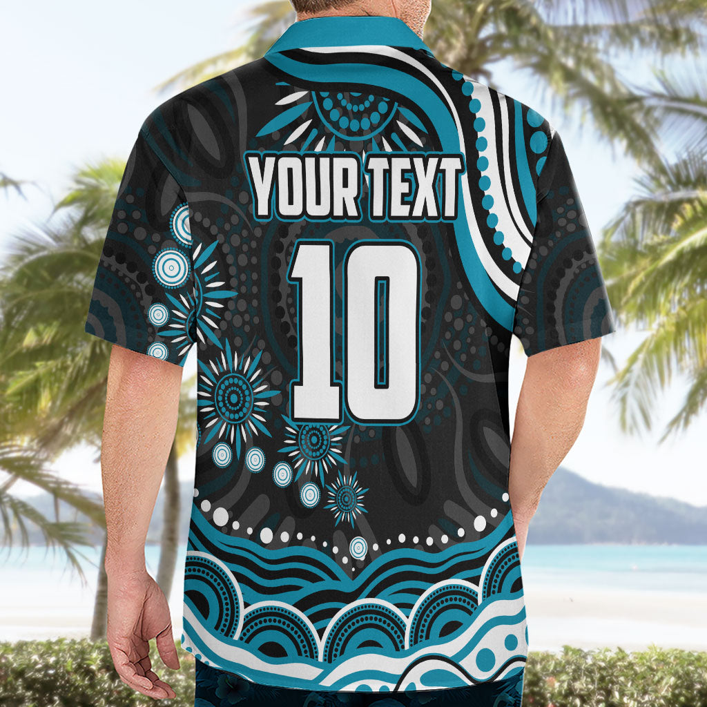 Personalized Port Adelaide Power Rugby Hawaiian Shirt Aboriginal Dot Art - Dreamtime Football Mascot