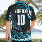 Personalized Port Adelaide Power Rugby Hawaiian Shirt Aboriginal Dot Art - Dreamtime Football Mascot