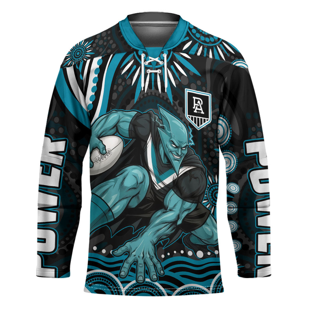 Personalized Port Adelaide Power Rugby Hockey Jersey Aboriginal Dot Art - Dreamtime Football Mascot