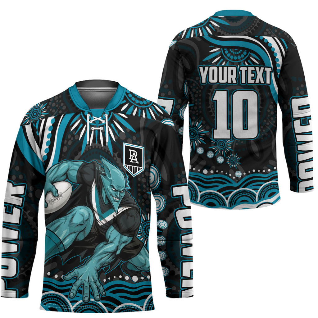 Personalized Port Adelaide Power Rugby Hockey Jersey Aboriginal Dot Art - Dreamtime Football Mascot
