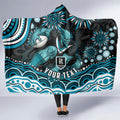 Personalized Port Adelaide Power Rugby Hooded Blanket Aboriginal Dot Art - Dreamtime Football Mascot