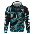 Personalized Port Adelaide Power Rugby Hoodie Aboriginal Dot Art - Dreamtime Football Mascot