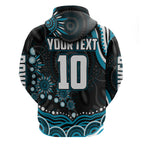 Personalized Port Adelaide Power Rugby Hoodie Aboriginal Dot Art - Dreamtime Football Mascot