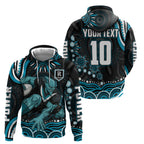 Personalized Port Adelaide Power Rugby Hoodie Aboriginal Dot Art - Dreamtime Football Mascot