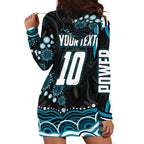 Personalized Port Adelaide Power Rugby Hoodie Dress Aboriginal Dot Art - Dreamtime Football Mascot