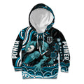 Personalized Port Adelaide Power Rugby Kid Hoodie Aboriginal Dot Art - Dreamtime Football Mascot