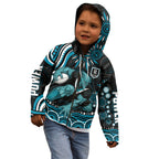 Personalized Port Adelaide Power Rugby Kid Hoodie Aboriginal Dot Art - Dreamtime Football Mascot