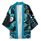 Personalized Port Adelaide Power Rugby Kimono Aboriginal Dot Art - Dreamtime Football Mascot