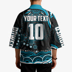 Personalized Port Adelaide Power Rugby Kimono Aboriginal Dot Art - Dreamtime Football Mascot