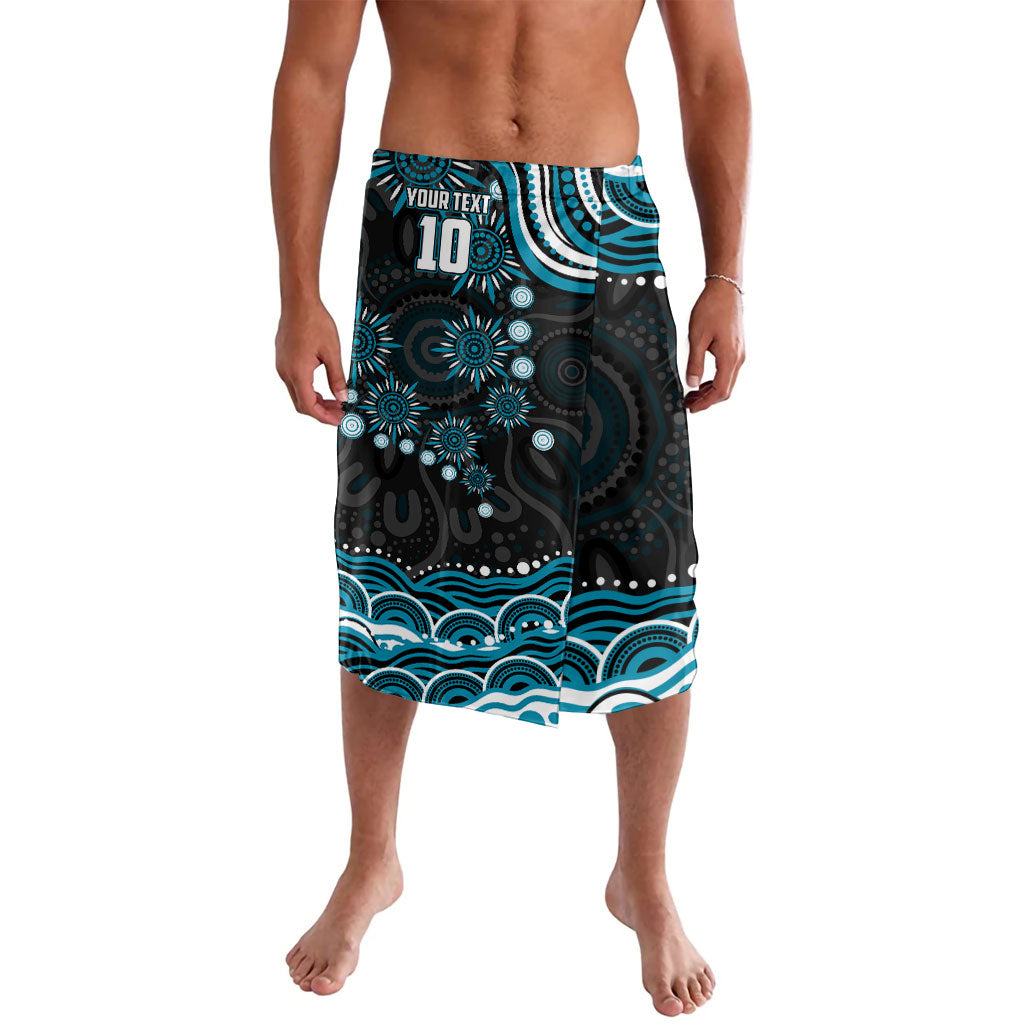 Personalized Port Adelaide Power Rugby Lavalava Aboriginal Dot Art - Dreamtime Football Mascot