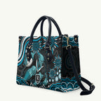 Personalized Port Adelaide Power Rugby Leather Bag Aboriginal Dot Art - Dreamtime Football Mascot