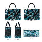 Personalized Port Adelaide Power Rugby Leather Bag Aboriginal Dot Art - Dreamtime Football Mascot