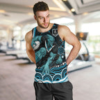 Personalized Port Adelaide Power Rugby Men Tank Top Aboriginal Dot Art - Dreamtime Football Mascot