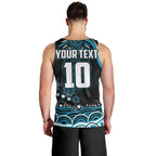 Personalized Port Adelaide Power Rugby Men Tank Top Aboriginal Dot Art - Dreamtime Football Mascot