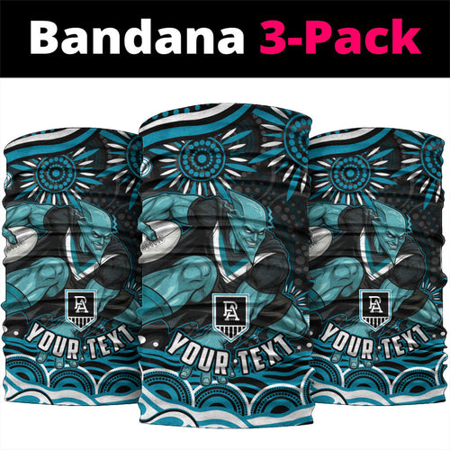 Personalized Port Adelaide Power Rugby Neck Gaiter Aboriginal Dot Art - Dreamtime Football Mascot