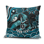 Personalized Port Adelaide Power Rugby Pillow Cover Aboriginal Dot Art - Dreamtime Football Mascot