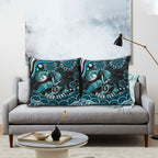 Personalized Port Adelaide Power Rugby Pillow Cover Aboriginal Dot Art - Dreamtime Football Mascot