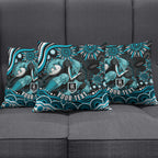 Personalized Port Adelaide Power Rugby Pillow Cover Aboriginal Dot Art - Dreamtime Football Mascot