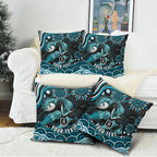 Personalized Port Adelaide Power Rugby Pillow Cover Aboriginal Dot Art - Dreamtime Football Mascot
