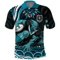 Personalized Port Adelaide Power Rugby Polo Shirt Aboriginal Dot Art - Dreamtime Football Mascot