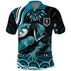 Personalized Port Adelaide Power Rugby Polo Shirt Aboriginal Dot Art - Dreamtime Football Mascot